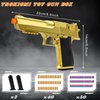 Trokiomi Soft Bullet Gold Toy Gun - Blaster with Shell Ejecting - Toy Pistol Gift Box for Christmas Birthday Present for Boys Girls Adults Age 8+
