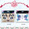 Christmas Deer Temporary Tattoos Winter Butterfly Wing Face Tattoo for Women Girls Elk Face Decals Cute Glitter Face Stickers Flash Fairy Floral Festival Birthday Animals Cosplay Party Favors 2Pcs