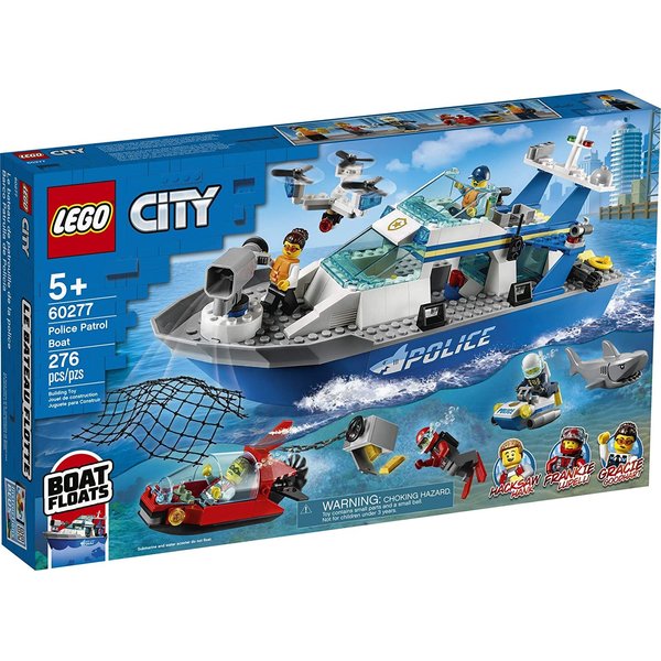 LEGO City Police Patrol Boat 60277 Building Kit; Cool Police Toy for Kids, New 2021 (276 Pieces)