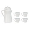 Melody Jane Dollhouse White Coffee Pot & Mugs Miniature Kitchen Accessory