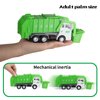 Y.L. DOYMX Toy Garbage Truck - Trash Truck Toys w/Play Mat, 4 Pcs 6 Inch Friction Powered Small Garbage Truck Toy, 8 Signposts, 4 Trash Bins with 108 pcs Trash Cards for Boys Age 3+ Toddlers Kids Gift