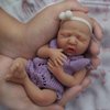 MYREBABY Reborn Baby Doll ，7 Inch Silicone Doll Girl Ada, Mini Realistic Newborn Baby Dolls Silicone Full Body with Feeding Accessories&Gift Box