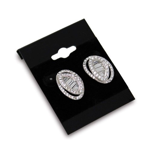 MOOCA Plain 1.5 x 2 in Black Hanging Earring Cards Earring Card Holder, Earring Display Cards for Ear Studs, Velvet Plastic Display Earring Card Holder for Jewelry Accessory Display, 100 Pieces