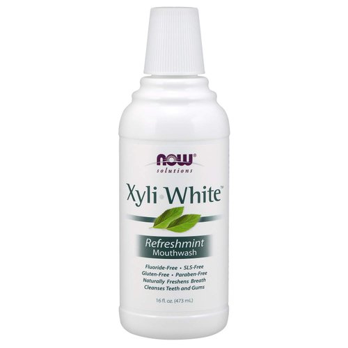 NOW Solutions, Xyliwhite™ Mouthwash, Refreshmint Flavor, Naturally Freshens Breath, Cleanses Teeth and Gums, 16-Ounce