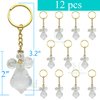 Crystal Angel Key Ring (12 Pcs) - Wedding Favors/Baptism Favors/Quinceanera Favors/First Communion Favors Baby Dedication (Gold)