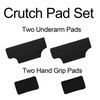 Underarm Crutch's Pad and Hand Grip Covers Universal Forearm Handle Padded Cushion Sets Accessories for Crutches (Black)