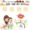4PCS Telescopic Suction Cup Skeleton Toys, Shape Changing Telescopic Pop Tube Halloween Skeleton Fidget Toys, Skeleton Action Figure for Halloween Party Favors Kids Toddler Gift
