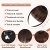 Wodelanle Bangs Hair Clip in Bangs,100% Human Hair Fake Bangs Clip on Bangs Dark Brown,Faux Bangs Clip in Hair Extensions,French Bangs Fringe With Temples Hairpieces Curved Bangs for Daily Wear