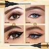 3D Four-Tip Eyebrow Pen & Eyeliner Duo - Waterproof, Long-Lasting, Smudge-Proof, Easy to Use for Perfect Brows and Defined Eyes - Black Eyebrow Pencil & Black Eyeliner