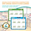 Channie’s Double Digit Addition and Subtraction Flash Cards, 30 Dry Erase Educational Math Flash Cards for Kids, Ideal for 1st to 3rd Grade, Level 2 Color-Coded Cards, 360 Two-Digit Problems