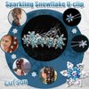 8 Pcs Snowflake Hair Clips Winter Christmas Crystals Snowflake U-Shape Pins Hair Accessories for Women Girl Bridal Wedding Party Rhinestone Hair Clips (Blue, Silver)
