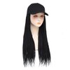 Yunkang Baseball Cap Wig Box Braid Hair Extensions with Hat Black Color Hat Wig with 18inch Long Braided Hair for Women Girls(Black cap 1B)