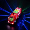 Zetz Brands Fire Truck Toy for Boys, Girls, Kids, w/ 4D LED Lights, Toddlers - Age 3+ Fire Engine Push Toy Car for Little Fireman Real Firetruck Siren Sound, Bump & Go – Ideal Birthday