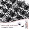 Lash Clusters Individual Cluster Lashes DIY Lash Extension Eyelash Clusters Volume Wispy Lashes Super Thin Band Reusable Soft & Comfortable (T02-Kit, 108PCS-10-16MIX-Kit)