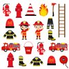 120PCS Fire Truck Stickers For Boys And Girls, Fire Engine Rescue Themed Stickers For Firetruck Birthday Party Supplies, Waterproof Firemen Sticker Packs For Notebook, Water Bottle, Teaching Board