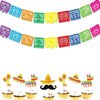 Mexican Felt Banner Picado Banner-Mexican Party Fiesta Felt Banners,Dia De Los Muertos Decorations Party Supplies (flower 1)
