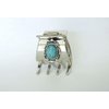 Generic Small/medium turquoise blue silver metal native tribal hair claw clip