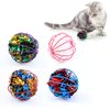 IUHKBH Cat Balls, 4 PCS Interactive Cat Toy with Colorful Mylar Crinkle Ball Cat Chase Ball Self Play Toys for Cats