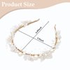 TIOSRU Flower Girl Headpiece, Pearl Headband for Girls Gold Flower Girl Hair Accessory Wedding Headpiece for Bride Alloy Floral Bridal Headband Wedding Prom Photography for Girls and Women
