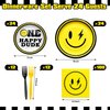 Norme 172 Pcs One Happy Dude Plates and Napkins Birthday Decorations Smile Face Party Tableware Supplies Disposable Paper Plates Napkin Forks for 1st Birthday Party Baby Shower, Serve 24 Guests