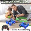 Remote Control Car,2.4Ghz RC Stunt Car with Light Strip,4WD Off Road RC Crawler,Double Sided Hand Remote Control Car 360° Rotating Recharge RC Stunt Car Toy for Boys Girls 6-14 Birthday (Blue)