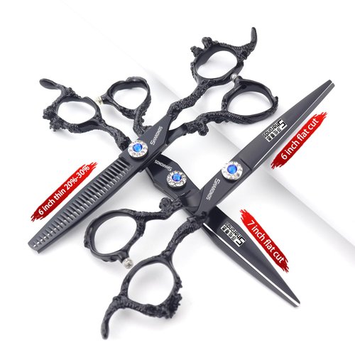 6/7/8/9-inch professional hair clipper set, stainless steel sharp hair clippers, hairdresser specific scissor((6+7) inches, 3 pieces)