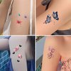 30 Sheets 3D Butterfly Temporary Tattoos for Women and Girls, Muulaii Waterproof Fake Tattoo Stickers, Colorful Butterfly Body Art Temporary Tattoos in Bracelets, Back, Wrist and Arm Bands
