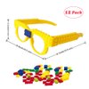 Hxezoc 12 Pcs DIY Building Bricks Glasses Building Blocks Games for Kids Creative Building Block Birthday Party Favors, Carnival Party Games Supplies