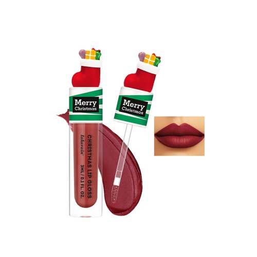 DLZZRS Christmas Lip Gloss-Matte & Pearlescent Shimmering Gloss Lipstick, Rich Color Waterproof Long-lasting Moisturizing Dry Lip & Lip Care, Ideal Christmas Gift for Women and Girls (#05)