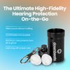 High Fidelity Ear Plugs for Hearing Protection - Discreet, Clear Ear Plugs for Concerts, Festivals & Noisy Events - Up to 18dB Background Noise Reduction Rave Earplugs - Comes with Aluminum Case