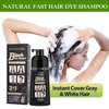 SUPGUDER 400ml Black Hair Dye Shampoo-Instant Black Hair Shampoo for Natural Hair,Temporary Hair Dye Shampoo for Men Women Black Color/Simple to Use/Lasts 30 Days-Fast Acting Natural Ingredients