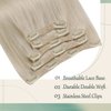 Sunny Clip in Hair Extensions Blonde Human Hair Clip in Extensions Platinum Blonde Clip in Hair Extensions Human Hair Blonde Hair Extensions Remy Hair Extensions Clip ins Blonde 7pcs 120g 18inch