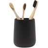 Yew Design Matte Black Toothbrush and Toothpaste Holder and Cup for Bathroom Vanity and Countertop, Round Organizer for Electric Toothbrushes, Floss, Razors, Cotton, and Mouthwash