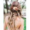 Latious Flower Bride Wedding Hair Comb White Floral Bridal Hair Clip Leaf Hair Piece Rose Hair Accessories for Women and Girls (Pink)