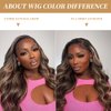 Aoque Highlight Ombre Lace Front Wig Human Hair 200% Density 1B/27 Balayage Wig Human Hair Hd 13x4 Body Wave Lace Front Wigs Human Hair Pre Plucked for Women 22 Inch