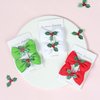 6PCS Christmas Hair Bows Clips for Kids Women Girls Christmas Cute Red Green White Bows Clips Hairgrips Small Knot Hair Accessories for Xmas Cosplay Costume Party Decorations