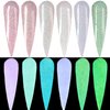 Glow in the dark Dip Powder Glitter Nail Dip Powder Kit 6 Colors Set for Starters (Dip Liquid Set Not Included)