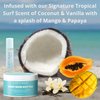 SURFCHIQUE Surf Bum Whipped Moisturizing Body Butter with Light Tropical Scent of Coconut, Vanilla, Mango, & Papaya (2 oz)