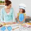 Kids Cooking and Baking Set,11 Pcs Kids Aprons for Girls,Chef Costume Set,Includes Kids Apron and Chef Hat,Mitt & Cooking Cutters,Toddler Chef Role Play Cooking Toys Gifts for Girls Ages 3-8 (Blue)