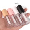 Qeuly 4 Piece Lip Gloss Tubes, 6ml Empty Lip Gloss Tubes with Wand, Clear Plastic Lip Gloss Containers for Skin Care Oil DIY Makeup Lipgloss Making Kit (D25xH86mm)