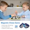 Magnetic Chess Game，Magnetic Chess,Multiplayer Magnet Board Game，Family Board Games Set - Portable Chess Board, Home Party Supplies (Blue)