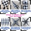 2*12PCS Black White Checkered Explosion Pointed Star Foil Balloons/4D Checkered Racing Balloons/Race Car Birthday Party Supplies/Las Vegas Casino Party/Father's Day Boys Birthday Party (2 PCS Black)