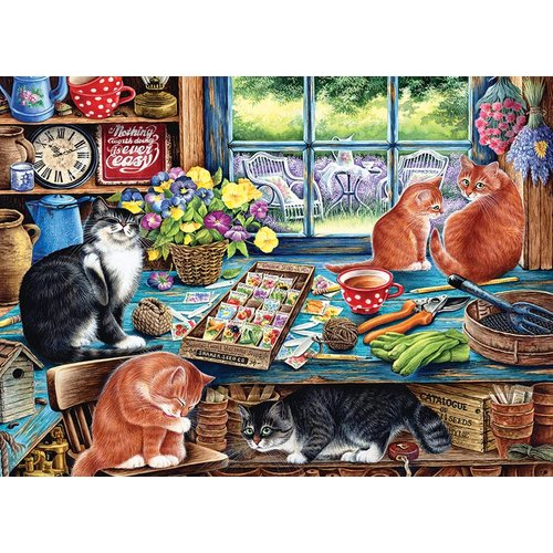 Cobble Hill 1000 Piece Puzzle - Cats Retreat - Sample Poster Included