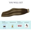 DOORES Human Hair Extensions Tape in Balayage Chocolate Brown to Honey Blonde 14 Inch 20pcs 50g Remy Tape in Hair Extensions Straight Seamless Skin Weft Tape Hair Extensions