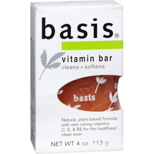 Basis Vitamin Soap Bar Cleans and Softens -- 4 oz - Buy Packs and SAVE (Pack of 6)