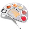 BOMJJOR Makeup Palette Stainless Steel Cosmetic Palette 6-Well with Spatula Tool for Nail Art Eye Shadow Mixing Foundation Painting Artist Mini Mixing Metal Palette Silver 4.9x3.3inch
