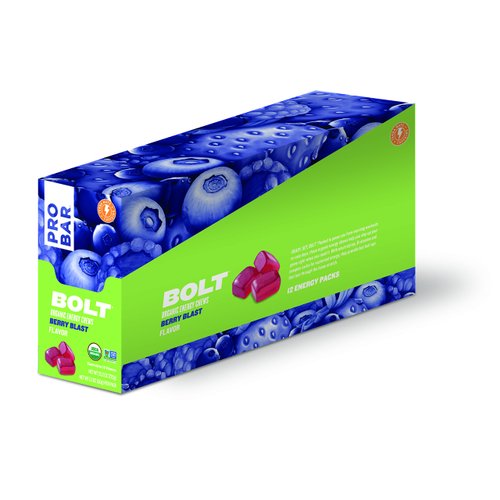 PROBAR Bolt Organic Energy Chews, Berry Blast, 2.1 oz (Pack of 12)