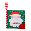My First Christmas Soft, Crinkle Activity Book with Silicone Teether and Travel Strap, Santa, Green (5 1/2 inch Square)