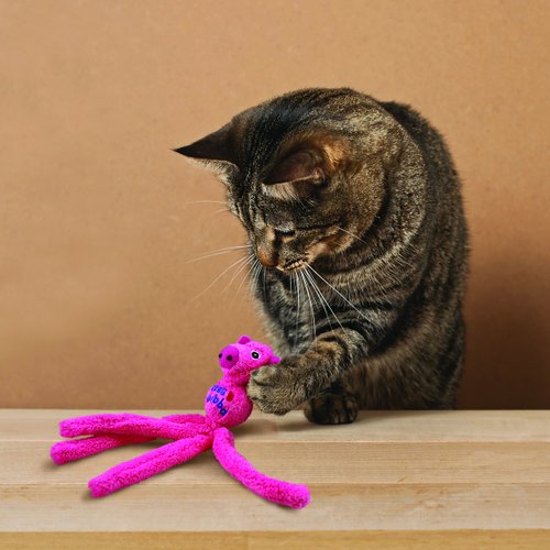 KONG - Cat Wubba Mouse - Soft Plush Catnip Toy, Crinkles and Rattles (Assorted Colors)