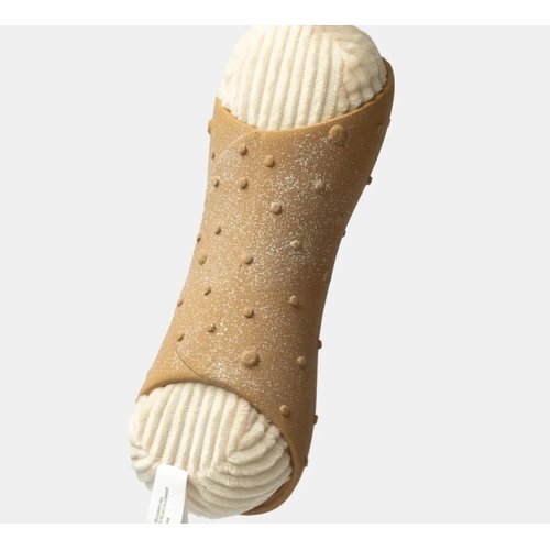 Silver Paw Cannoli Dessert Dog Toy Premium Plush & Rubber w/Squeaker & Crinkle
